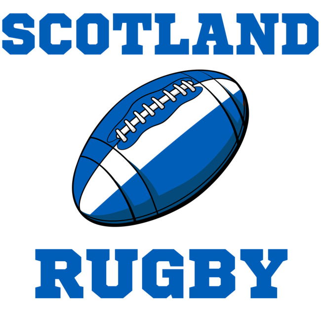 Scotland Rugby Ball T-Shirt (Black) - Ladies